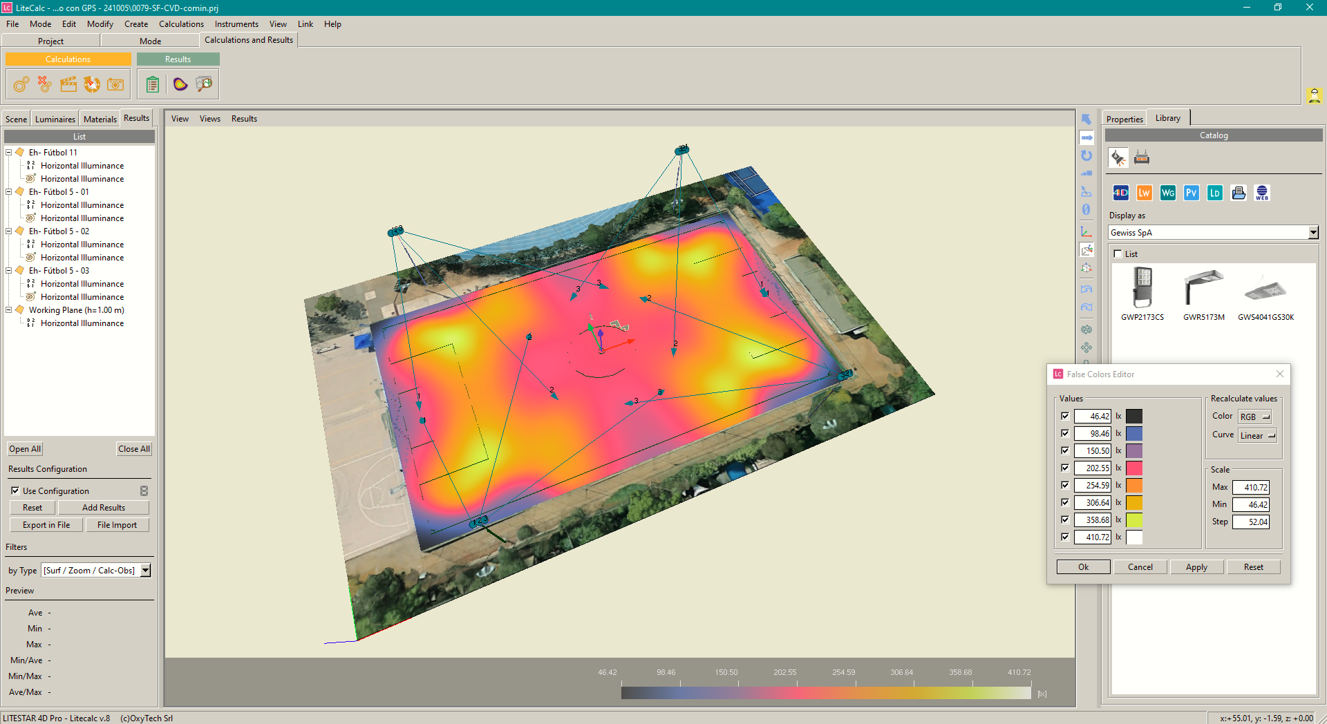 Terrain de football via Google Maps